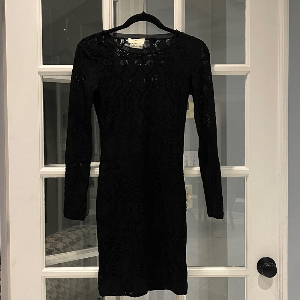 Fuzzi Italy Black Lace Midi Dress Size Small EUC - Picture 2 of 6